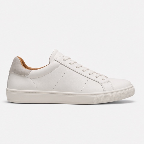 Source product photo of an off-white lace-up low-top sneaker