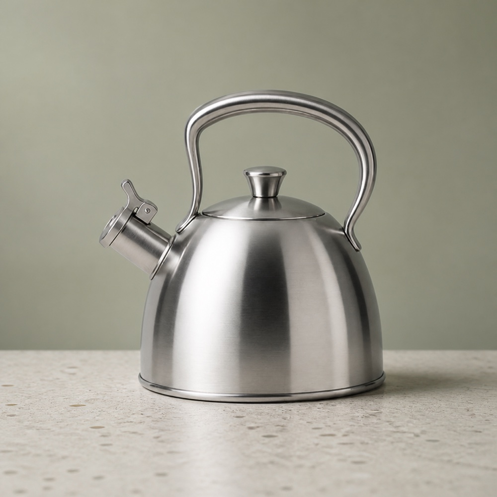 Generated silver kettle product ad